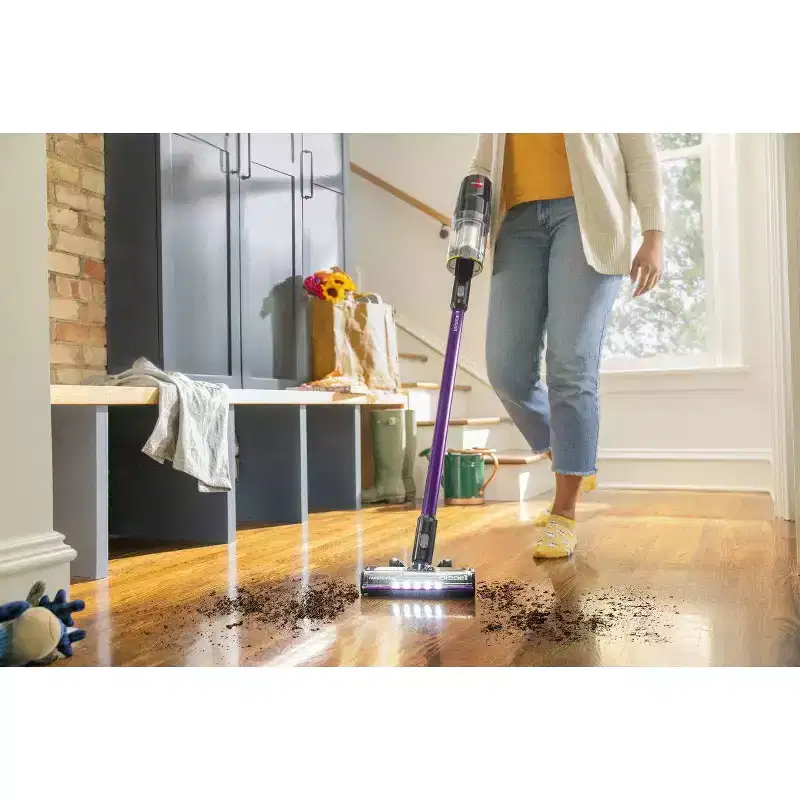 BISSELL Cleanview XR Pet 300W Stick Vacuum 3797 8" Cleaning Path Purple: Cordless, Tangle-Free, Multi-Surface, 40 Min Run Time, Pet Hair Tool