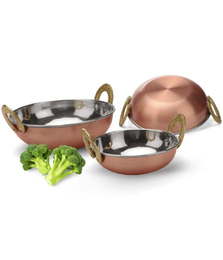 Stainless Steel Copper Coating Mini Serving Kadai #1, 250 ML, 4.75
