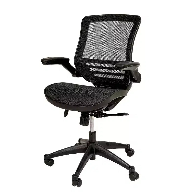Flash Furniture Mid-Back Transparent Mesh Executive Swivel Office Chair with Flip-Up Arms