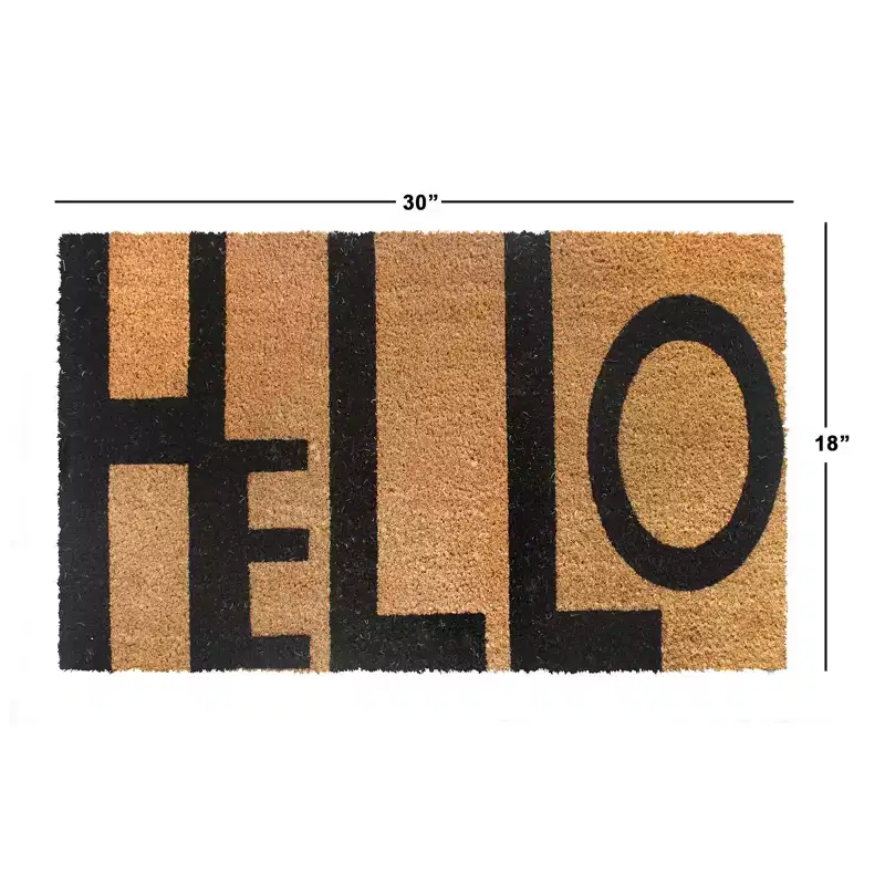 RugSmith Black Machine Tufted HeLLo Doormat