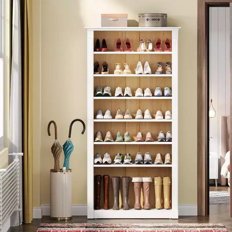Lantine 8-Tier Wooden Freestanding Shoe Rack