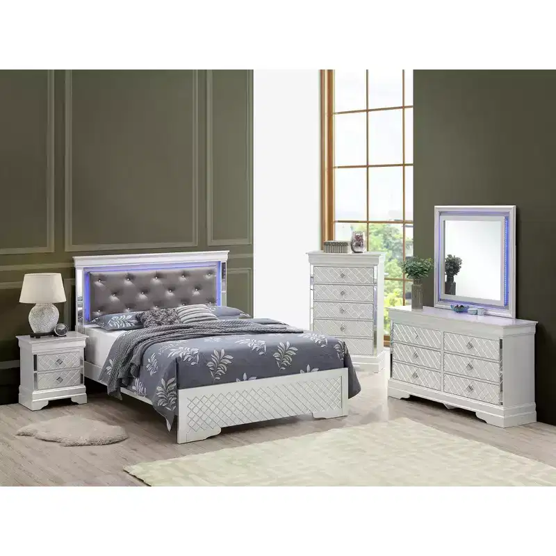 Passion Furniture Verona and Queen Panel Beds