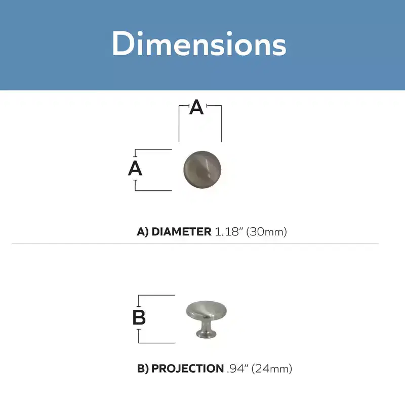 Admira 1- 3/16 Dia. Cabinet Knob - Set of 5