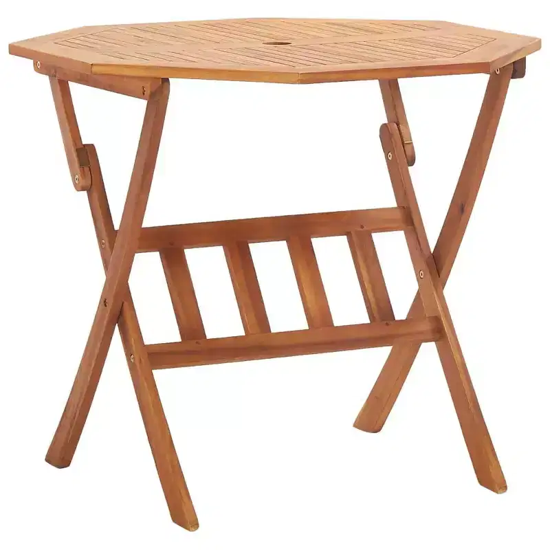 vidaXL Garden Table Natural Wood Solid Acacia Wood Medium Foldable