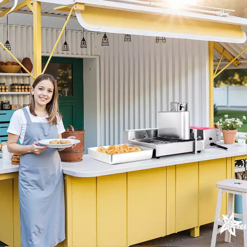 VEVOR Commercial Automatic Donuts Machine, 6 Rows Donuts Making Equipment, 360 pcs/hour Electric High Power Doughnut Maker, Silver