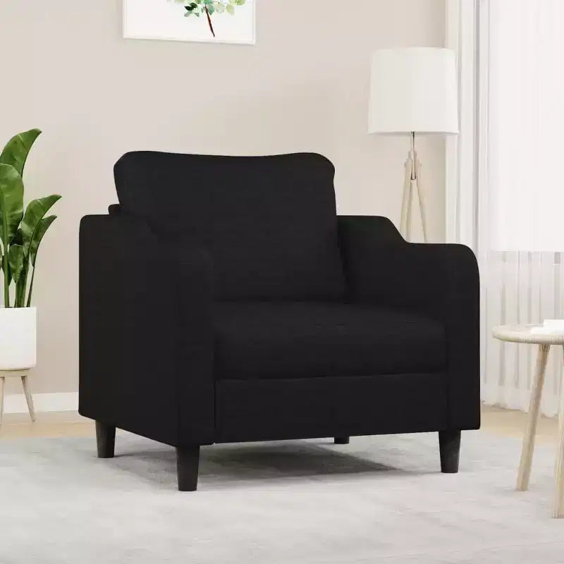 vidaXL Modern Living Room Fabric Sofa Chair - Comfortable Padding with Durable Fabric and Sturdy Metal Frame in Black