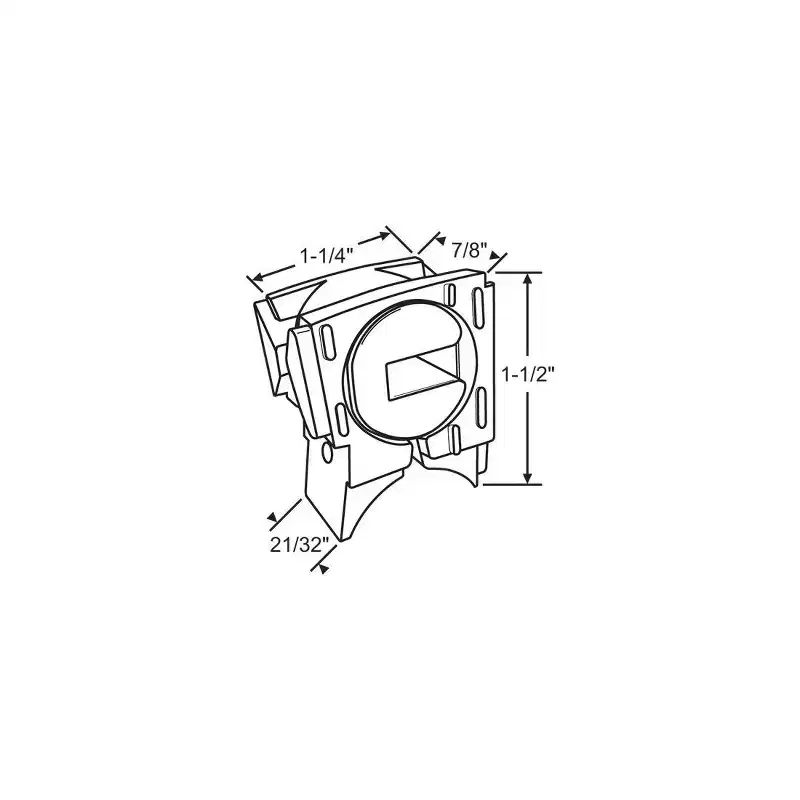 Brixwell New Style Pivot Lock Shoe With Metal Cam And Alignment Nibs, 1-1/4 Width, 1-1/2 Height, Nylon Material With White Finish