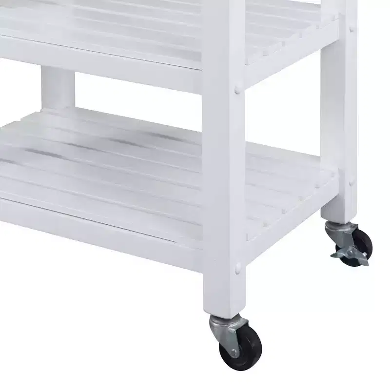 Ellaine 4 Tier Butcher Block Kitchen Cart with Drawer and Wine Rack - Breighton Home
