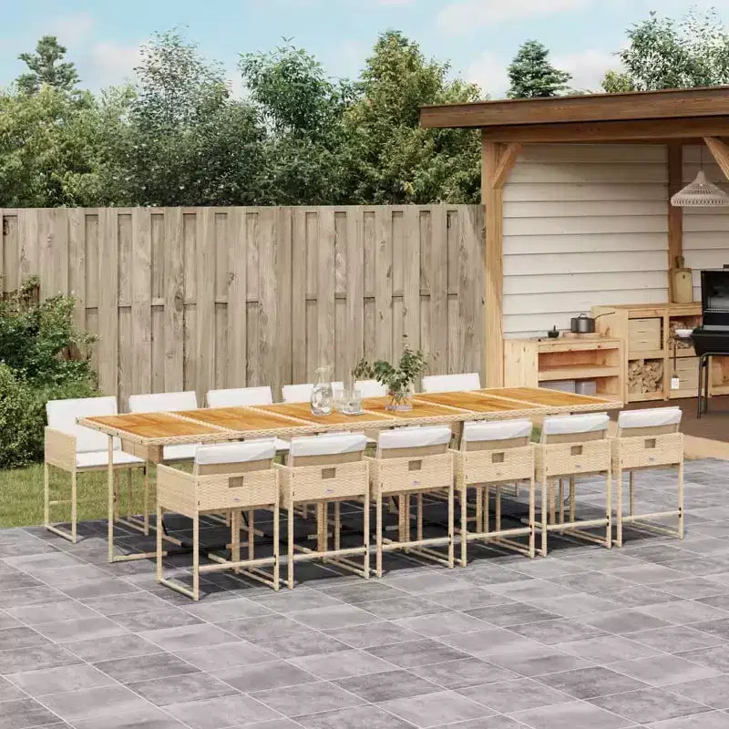 vidaXL Garden Dining Set Beige, Brown, Cream White