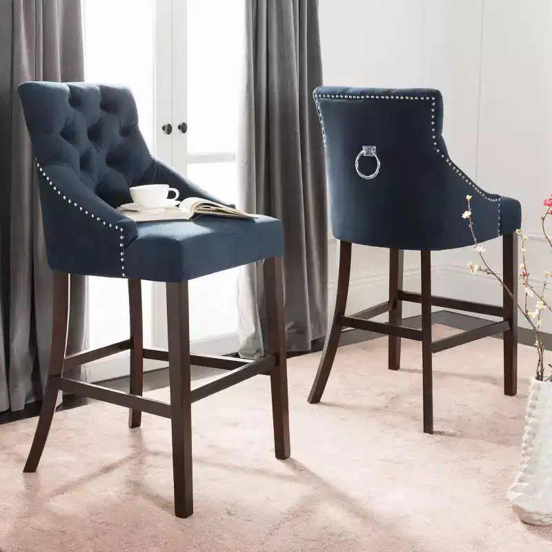 Eleni Tufted Wing Back Bar Stool (Set Of 2) - BST6304 - Safavieh