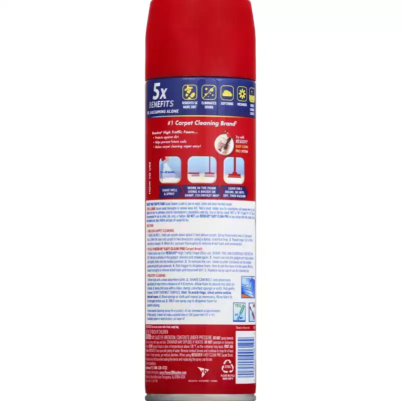 Resolve High Traffic Area Carpet Foam - 22oz: Aerosol Can, Carpet Cleaners, Unscented