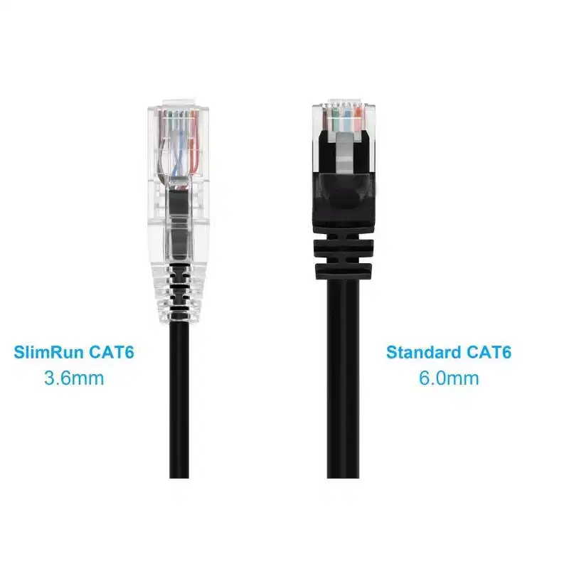 Monoprice Cat6 Ethernet Patch Cable - 50 feet - Black | Snagless RJ45 Stranded 550MHz UTP CMR Riser Rated Pure Bare Copper Wire 28AWG - SlimRun Series