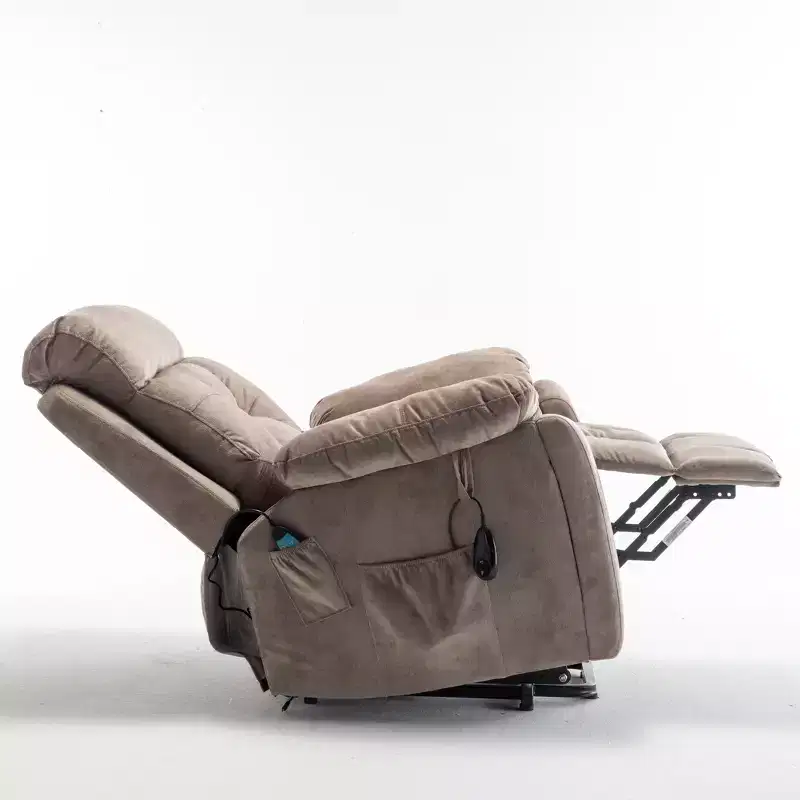 Electric Lift Massage Recliner With Heating Function And Side Pocket - ModernLuxe