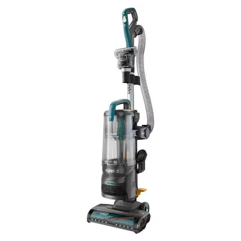 Eureka FlexReach Plus Bagless Upright Vacuum Cleaner for Carpet and Hard Floor, Lift-Up Vacuum and Flooring Type Sensor, Anti-Tangle, Green