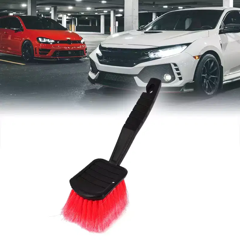 Unique Bargains 7 Long Ergonomic Black Handle Soft Bristle Car Wash Brush Detailing Cleaning Scrub Tool