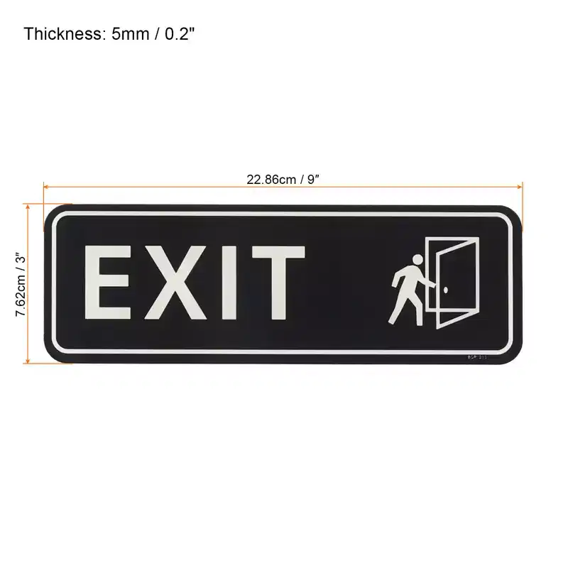Unique Bargains Acrylic Smooth Self-Adhesive Decor Office Business EXIT Sign