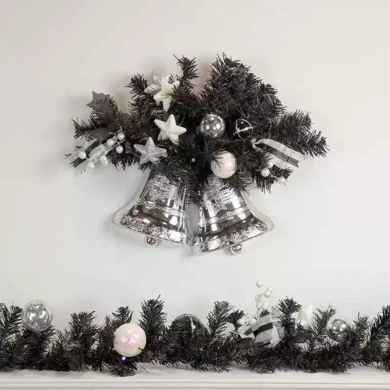 Northlight 18 Decorated Black Pine Artificial Christmas Swag with Bells
