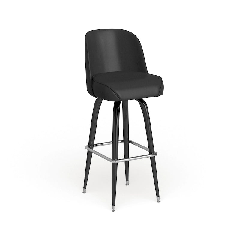 2-Pack Metal Barstools with Swivel Vinyl Bucket Seat & Footrest