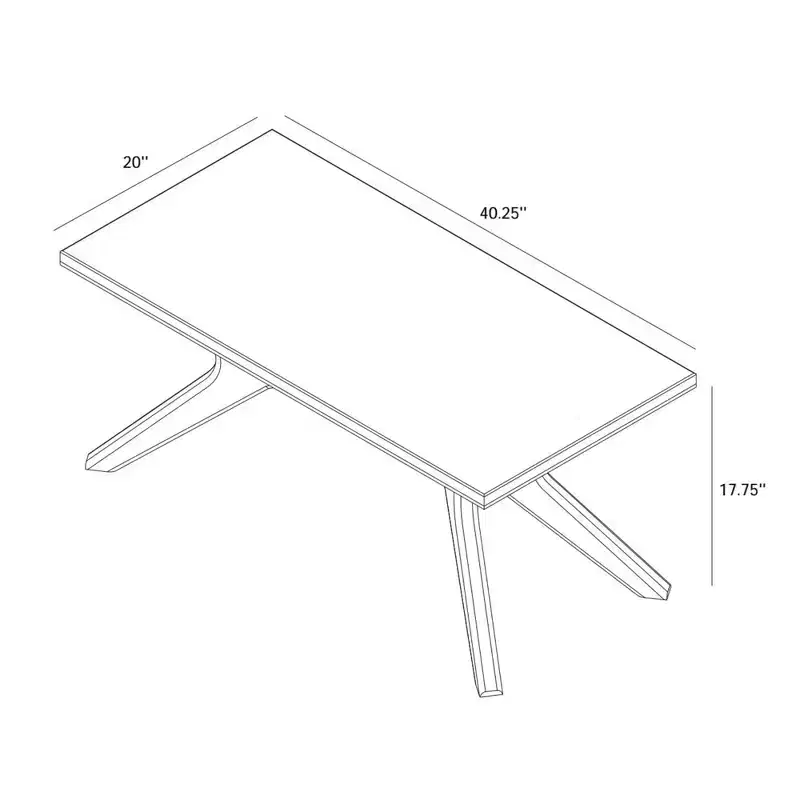 Cross Leg Rectangular Coffee Table (40in x 20in / 1020mm x 510mm)