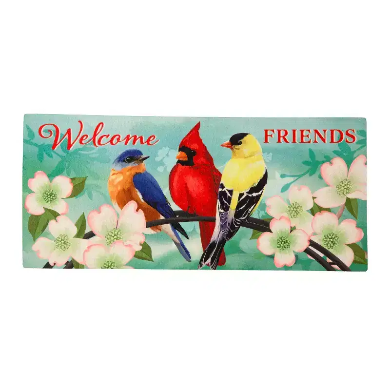 Evergreen Welcome Friends Sassafras Indoor Outdoor Switch Doormat 1'10x10 Multicolored