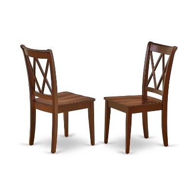 3-Piece Mahogany Finish Solid Wood Top - Dining Room Set - Seats 4