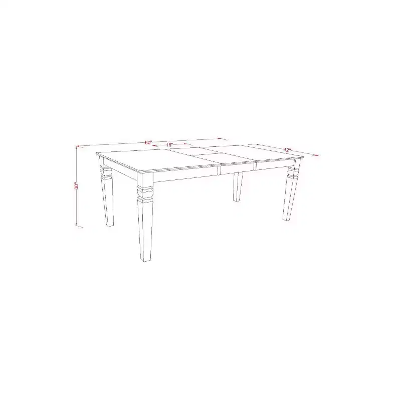 HomeStock 5-Piece Linen white Solid Wood Top-Rectangular Dining Room Set with Butterfly Leaf-Seats 4