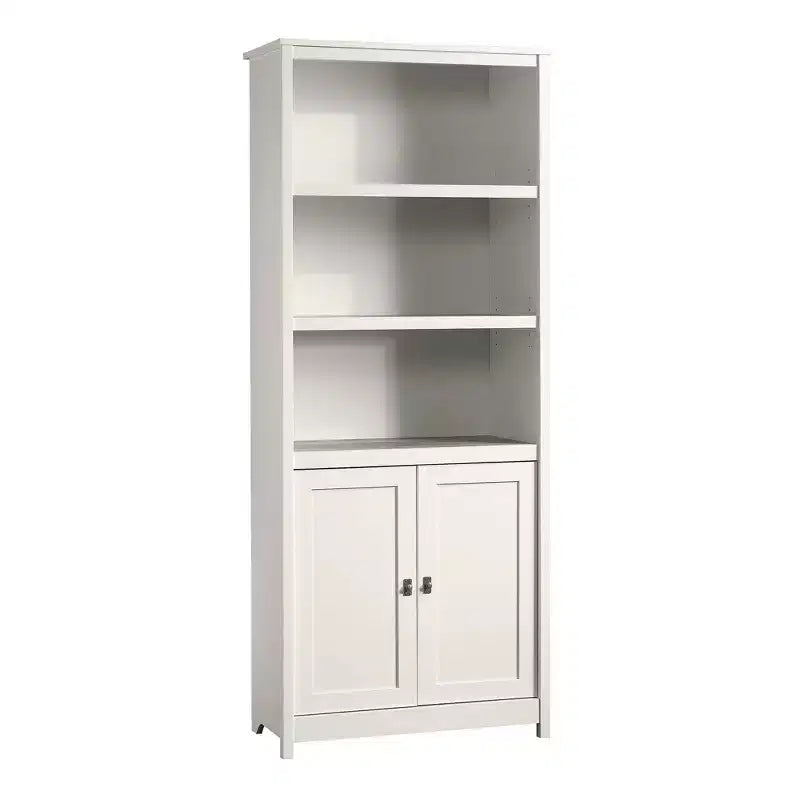 Soft White Library with Doors – 2-Door, 3-Shelf, 1-Person