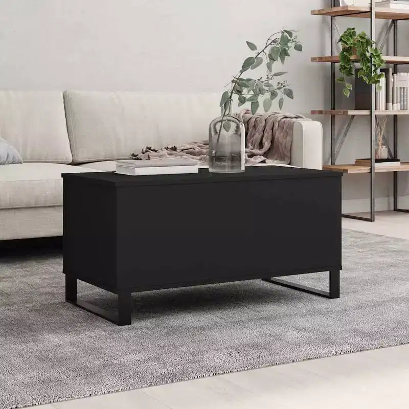 vidaXL Coffee Table White Engineered Wood, Metal Medium Coffee Table