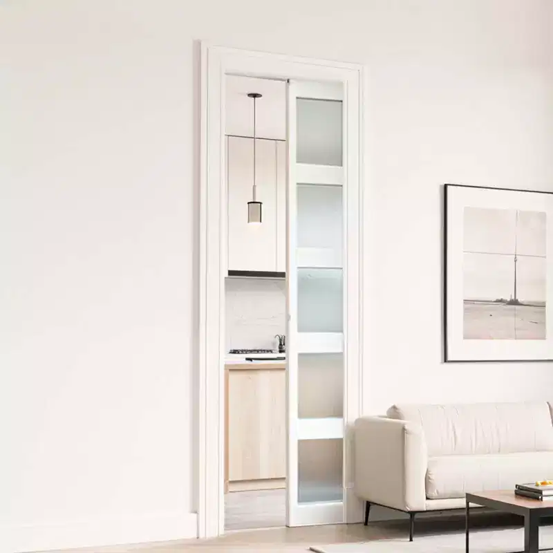 VEVOR Sliding Pocket Door Hardware Track Kit, 44.69 Pocket Door Track Kit with Soft Close Mechanism for Smooth and Quiet Sliding, Silver