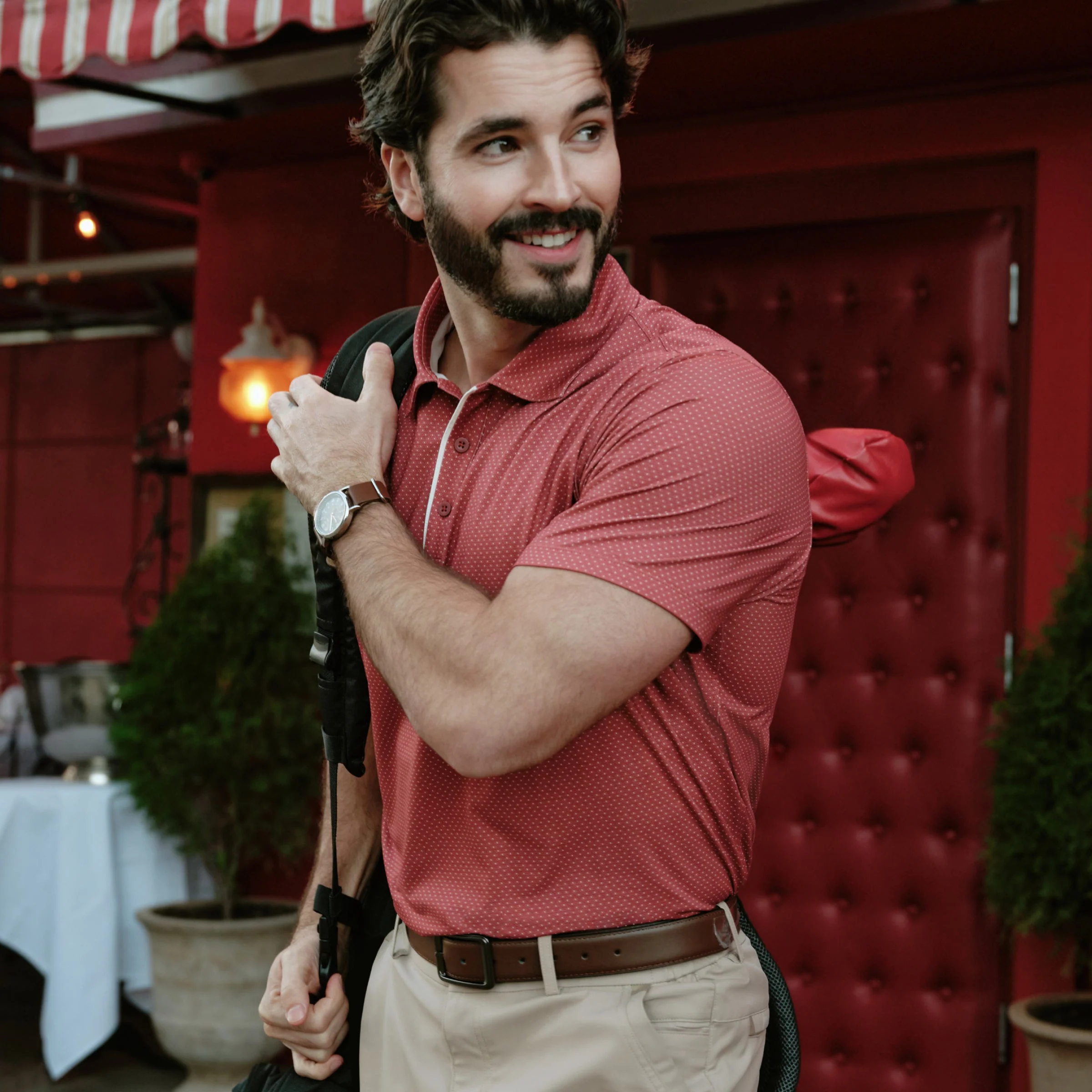 Performance Polo - Red brick color