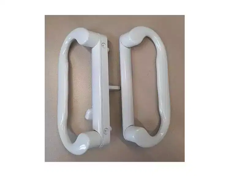 Brixwell Patio Door Handle Set, Zinc Material, 4-15/16 Hole Center, 1-1/2 Projection, White Finish