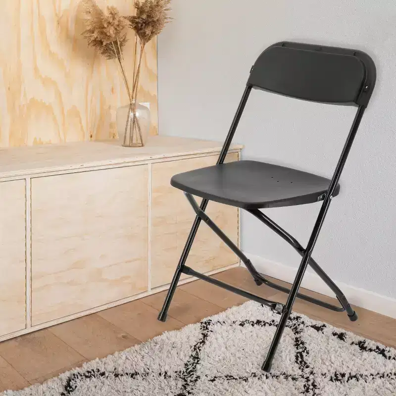 Elama 4 Piece Plastic Folding Chair in White
