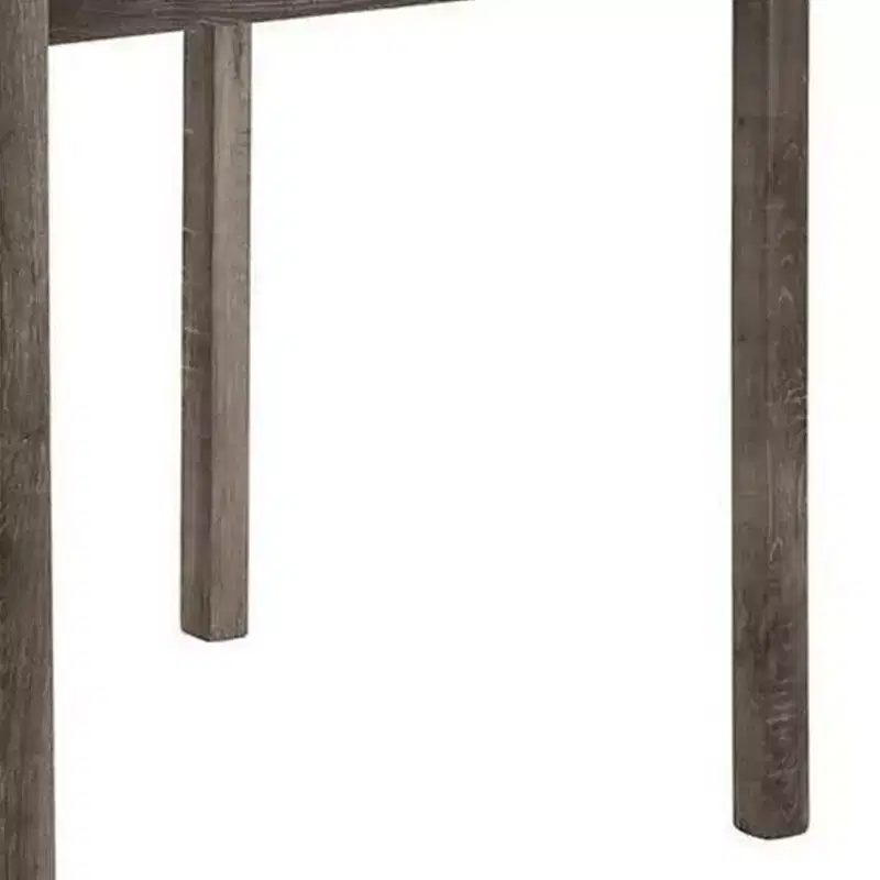 Royal Hampton 5 Piece Counter Height Table Set with 4 Stools, Beige Fabric, Gray Wood