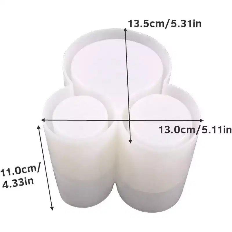 JDICTION Silicone Resin Mold: 3-Slot Storage Box, Makeup Organizer, Pen Brush Holder for Resin Clay Crafts & Home Ornament