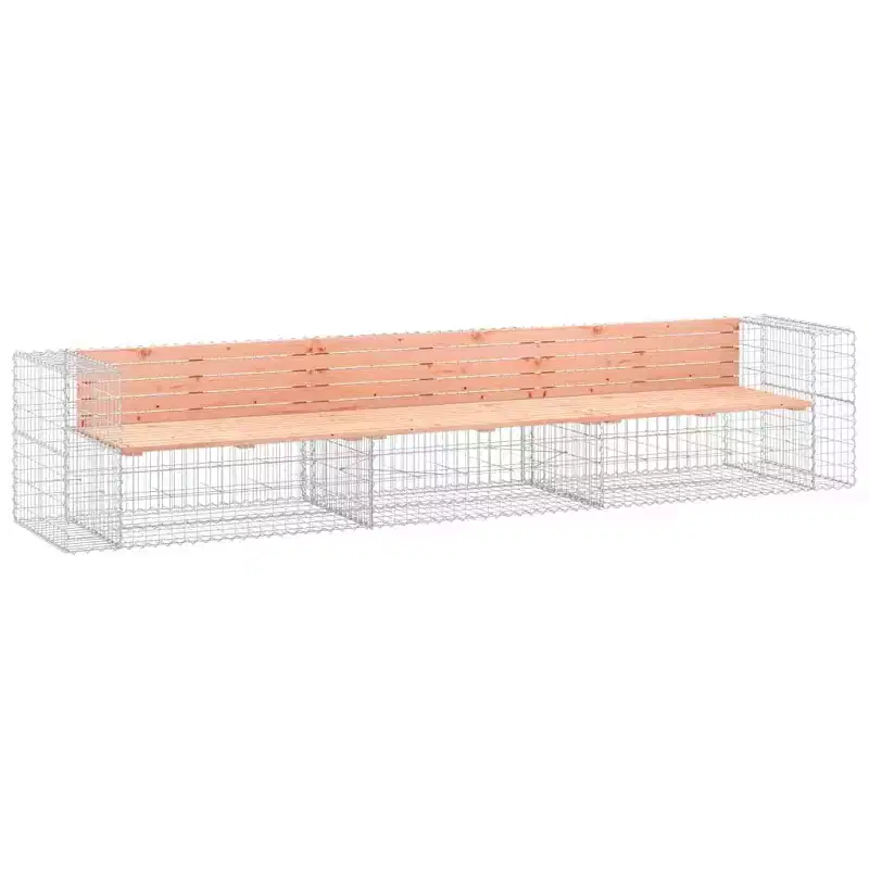 vidaXL Garden Bench Wooden Solid Douglas Fir wood, Galvanized Steel Large