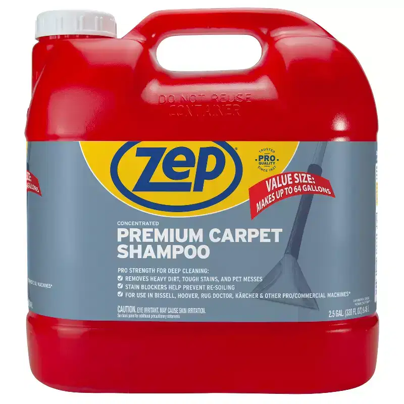 Zep Premium Carpet Shampoo Concentrate  Renews Soiled Carpets  2.5 Gallon