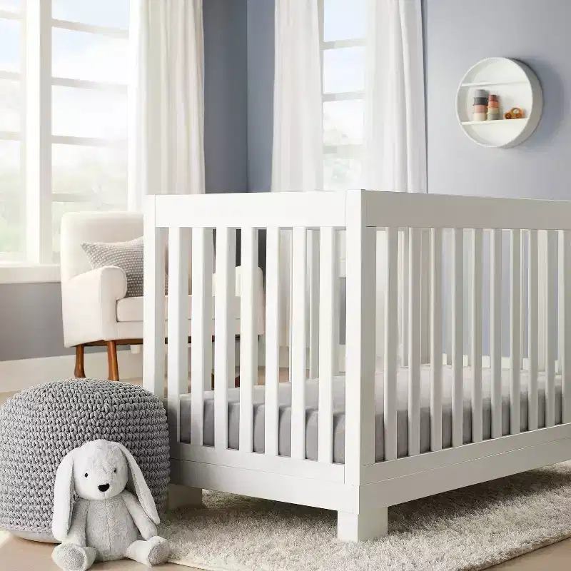 Plush Polyester Spandex Fitted Crib Sheet - Solid Gray - Cloud Island™: Standard Crib Size, Knitted Fabric, 1 Pack