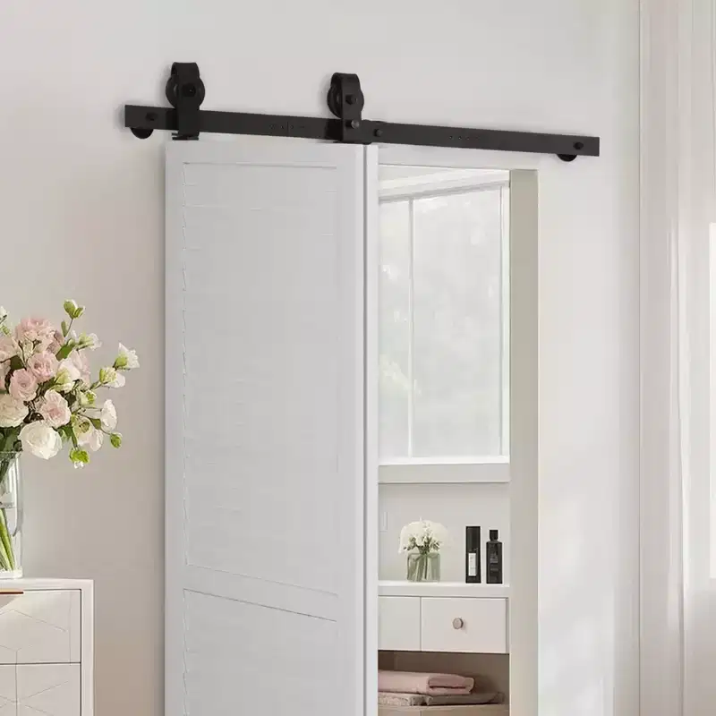VEVOR Bi-Folding Sliding Barn Door Hardware Track Kit, 40 Top Mount Track Kit, Suitable for Two 18 Closet Pantry Laundry Doors, Black