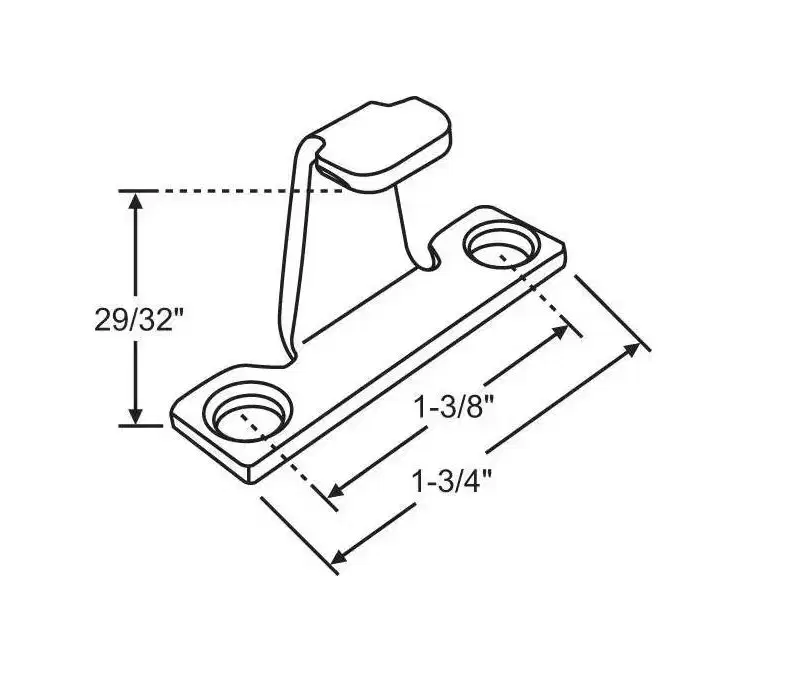 Brixwell Sash Lock Keeper Metal Construction 1-3/4 Length 1-3/8 Hole Center 29/32 Height Window Hardware Component E-Gard Finish