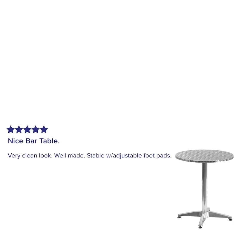 27.5  Round Aluminum Smooth Top Indoor-Outdoor Table with Base