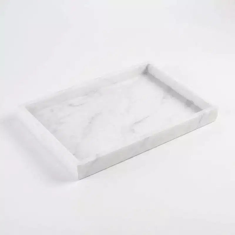 Natural Marble Jewelry Tray Organizer, Genuine Stone, Vanity Bathroom Decor, Gift
