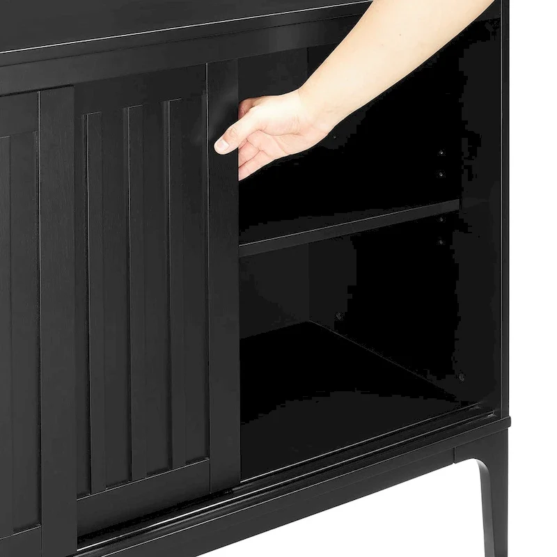 Mid-Century Modern Sideboard with Sliding Doors and Storage