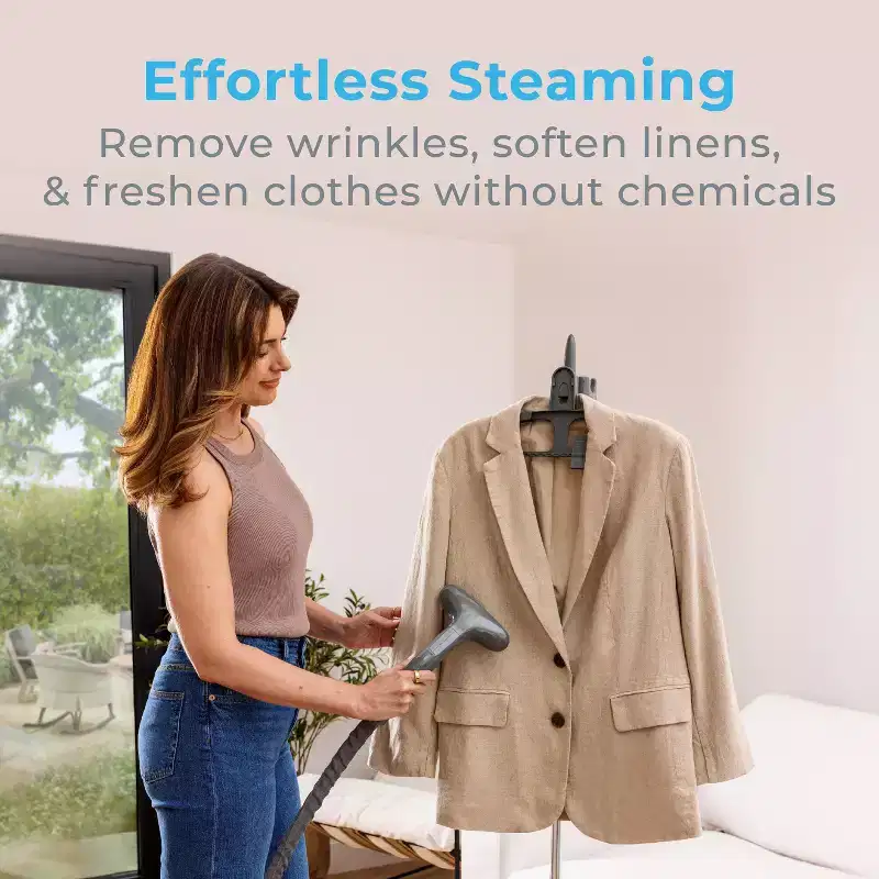 Pure Enrichment PureSteam XL Standing Steamer with Garment Hanger for 1 Hour of Continuous Steaming - White: Clothes Steamer, 1500W