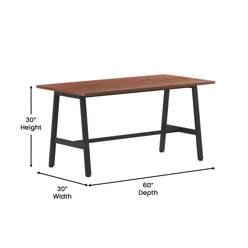 Flash Furniture Redmond Commercial 60x30 Conference Table with 1 Thick Double Sided Laminate Table Top with PVC Edging and Heavy Duty A-Frame Steel Base