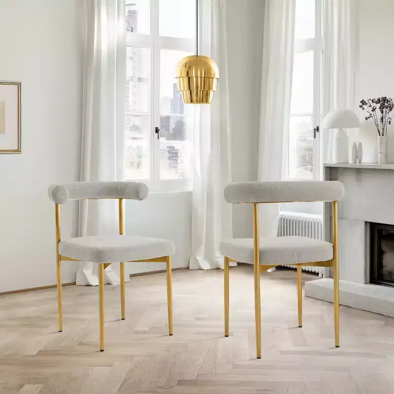 Stainless Steel Polyester Upholstered Dining Chair 23.5