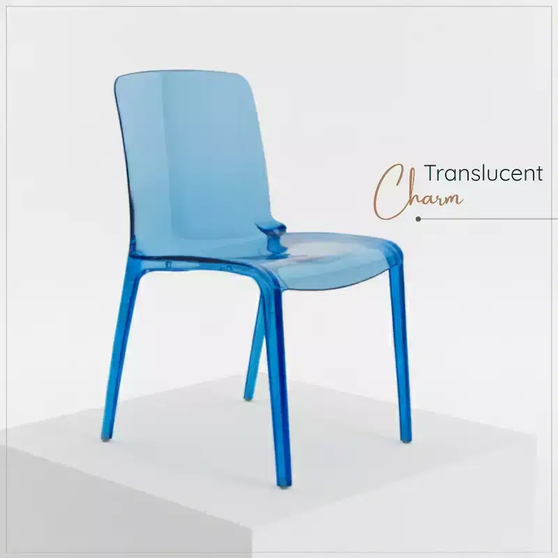 LeisureMod Murray Mid-Century Modern Dining Chair - Waterfall Edge Design Acrylic, Ergonomic and Stackable, Set of 4