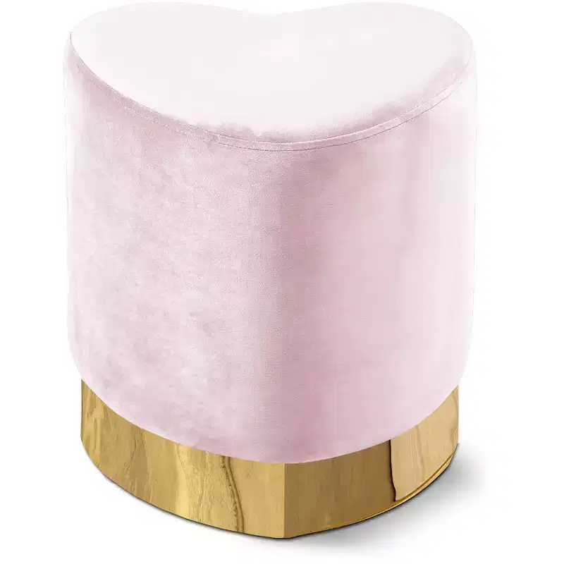 Meridian Furniture,Heart Velvet Ottoman/Stool