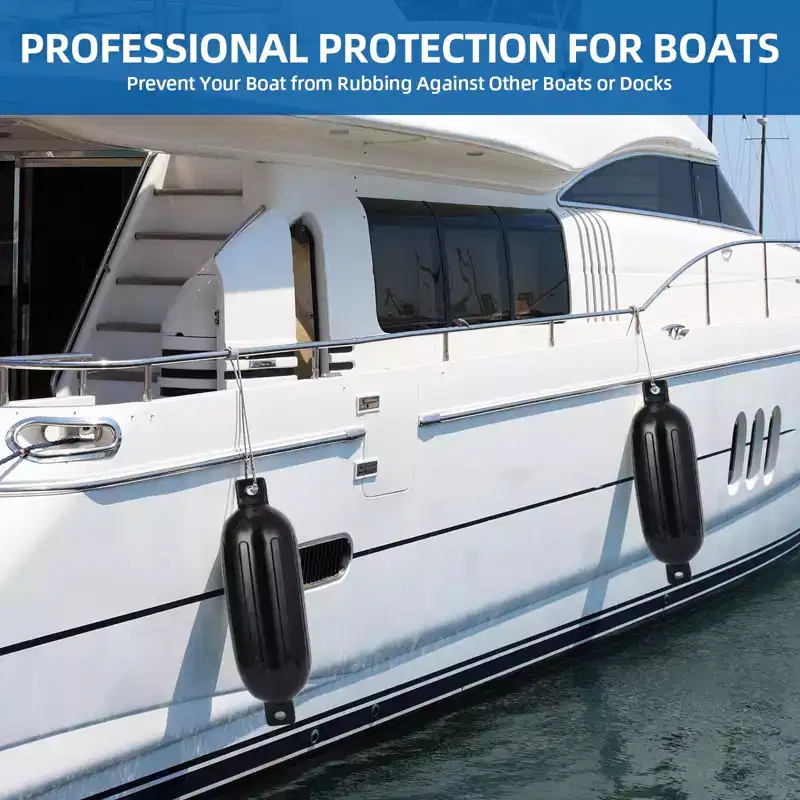 4 Pack Boat Fenders,16/20/23/27 Inflatable Boat Bumpers for Docking,Dock Bumpers with 4 Ropes,1 Air Pump & 1 Storage Bag