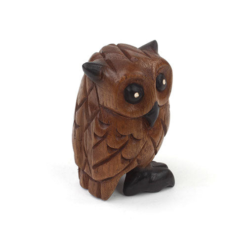 Small Carved Rain Tree Owl