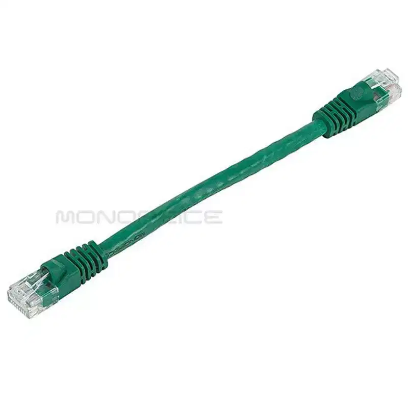 Monoprice Cat6 Ethernet Patch Cable - 0.5 Feet - Green | Network Internet Cord - RJ45, Stranded, 550Mhz, UTP, Pure Bare Copper Wire, 24AWG - Flexboot
